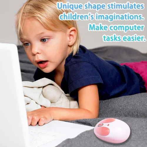 Miniatura 3 de Ratón Bluetooth inalámbrico, bonito diseño de orejas de conejo, doble modo recargable, silencioso, portátil, ergonómico, 1600 DPI, kawaii cómodo