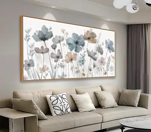 Miniatura 10 de Arte de Pared en Lienzo de Abedul Enmarcado - Imágenes Abstractas de Árboles de Abedul para Pintura Moderna en Lienzo Turquesa, Obra de Arte