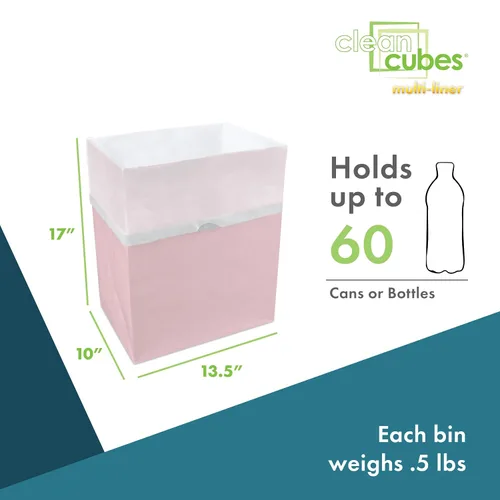 Miniatura 3 de Clean Cubes Botes de basura emergentes desechables de 13 galones (paquete de 3, multi-forro) con bolsas ajustadas – Contenedores plegables de basura