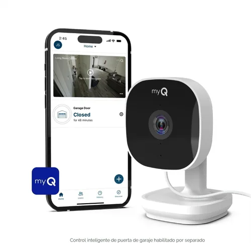 Miniatura 9 de Chamberlain myQ - Cámara de seguridad inteligente para interiores, video HD de 1080p, visión nocturna, detección de movimiento, Wi-Fi, audio