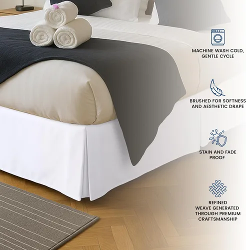 Miniatura 5 de Utopia Bedding Falda para cama individual – Paquete de 20 – Volantes plisados cuádruples suaves – Fácil ajuste con caída a medida de 15 pulgadas