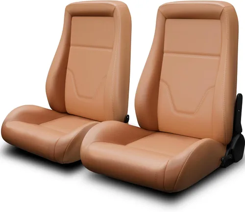 Miniatura 15 de 2 piezas de asientos universales de carreras con deslizadores de doble bloqueo, 1 par de asientos de cubo de cuero PVC con dos almohadas de Negro