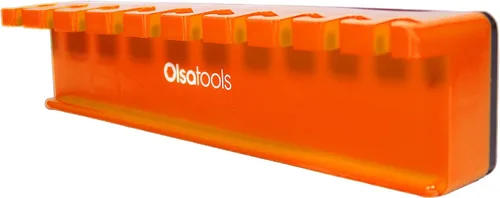 Olsa Tools Organizador Magnético para Llaves - Naranja - Compatible con SAE de 3/8" a 15/16" y Métrica de 10mm a 19mm - Solución Duradera de