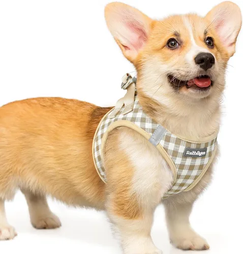 Miniatura 37 de rabbitgoo Arnés para perro pequeño, chaleco de malla suave para cachorros con hebilla de seguridad, arnés reflectante transpirable para mascotas