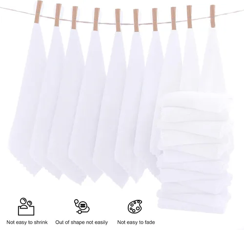 Miniatura 3 de MOONQUEEN Juego de 24 toallas ultrasuaves de alta calidad, 12 x 12 pulgadas, secado rápido, ropa de baño de terciopelo coral altamente absorbente
