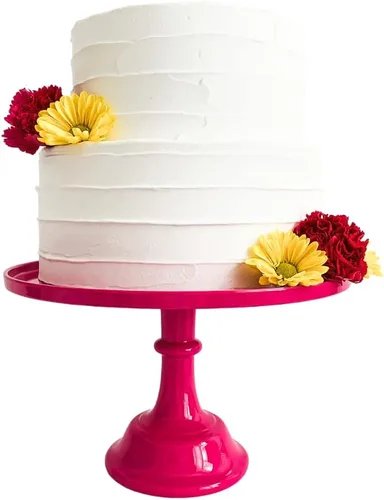 Miniatura 12 de Sprinkles & Confetti Soporte para pastel de melamina rosa bebé de 11 pulgadas, exhibición de postres reutilizable para el día de San Valentín, 4