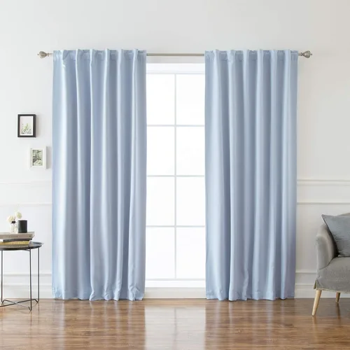 Miniatura 22 de Best Home Fashion Cortinas opacas con aislamiento térmico, pestaña trasera, bolsillo para barra, color gris, 52 pulgadas de ancho x 126 pulgadas