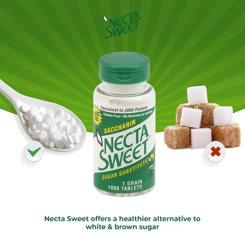 Miniatura 3 de Necta Sweet - Tabletas de sacarina de 1 grano – Sustitutos de azúcar sin calorías (paquete de 3 botellas de 1,000 tabletas)
