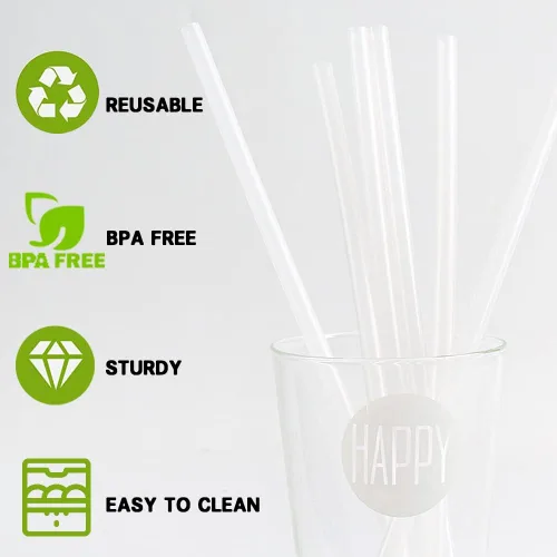 Miniatura 4 de 4 popotes de repuesto para botellas CamelBak Eddyy+ de acero inoxidable de 14 onzas, popotes de plástico duro y grueso de 4.17 pulgadas, incluye