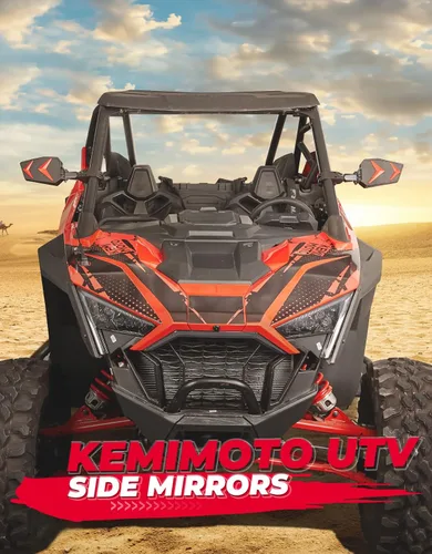Miniatura 5 de KEMIMOTO UTV Espejos Retrovisores Laterales se Ajustan a Barra Antivuelco de 1.75-2", Compatible con Polaris RZR 800 900 1000 XP Turbo Pioneer Rhino