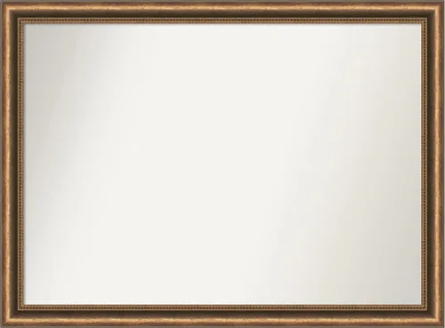 Miniatura 26 de Amanti Art Espejo de pared de madera no biselada (29 x 40 pulgadas), marco de bronce antiguo, espejo de baño bronce, XL