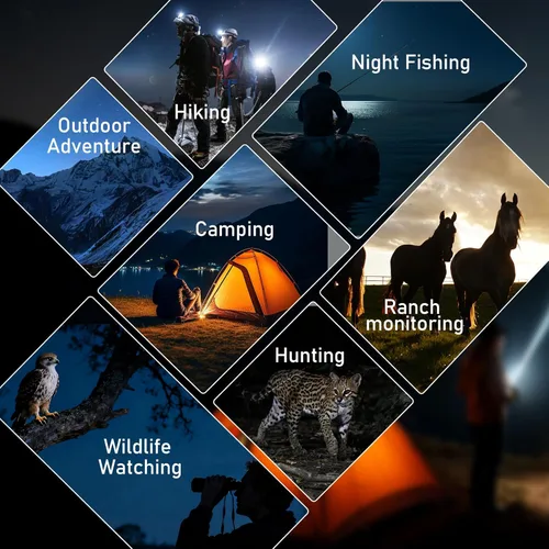 Miniatura 9 de JDZ Gafas de visión nocturna, prismáticos de visión nocturna 4K para adultos, pantalla HD de 4 pulgadas, alcance largo de 2600 pies, zoom 10X
