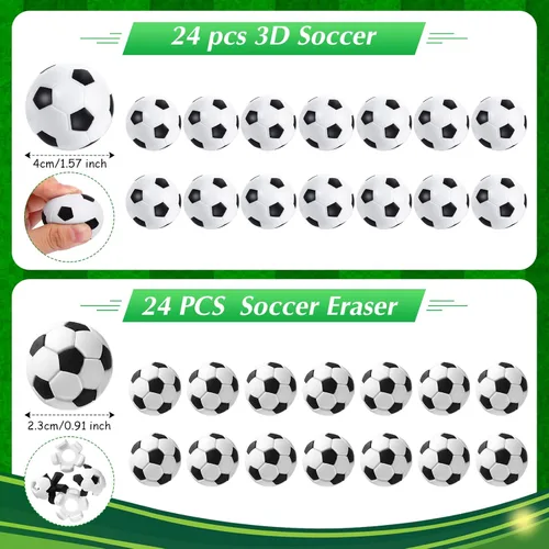 Miniatura 5 de Aoriher Juego de 194 piezas de recuerdos de fiesta de fútbol – Pulseras de silicona, mini pelotas hinchables de fútbol, llaveros de juguete, bolsas