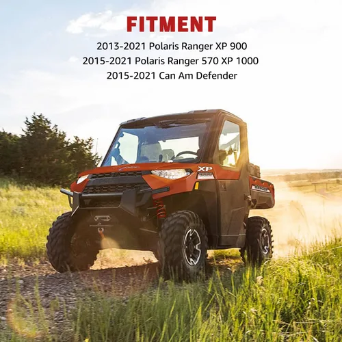 Miniatura 8 de HAKA TOUGH Espejo retrovisor central para Can Am Defender/Polaris Ranger, UTV Espejo retrovisor ancho convexo para Ranger 570 900 xp 1000 Crew