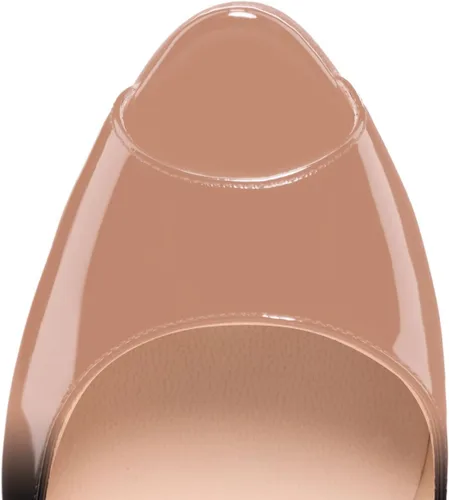 Miniatura 4 de Eldof Zapatos de tacón medio para mujer con puntera abierta, tacón clásico, tacón de aguja