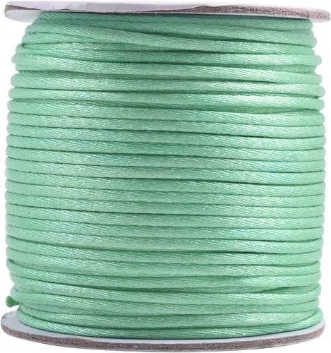 Miniatura 69 de KONMAY 80 Yardas 1.0mm Cordón Rattail de Nylon Satén Seda Trim Hilo para Cuentas para Nudos Chinos, Kumihimo, Trabajo con Cuentas, Macramé, 2-Azul