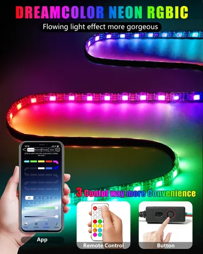 Miniatura 2 de Keiurot Tiras de luz LED para scooter para montar por la noche, 5 V, luces de monopatín de alto brillo, control por aplicación, RGBIC, impermeable