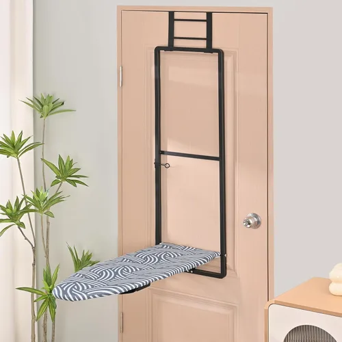 Miniatura 6 de KINGBOARD Tabla de planchar para colgar sobre la puerta, tabla de planchar colgante con soporte para plancha, 36" x 12" tabla de planchar compacta
