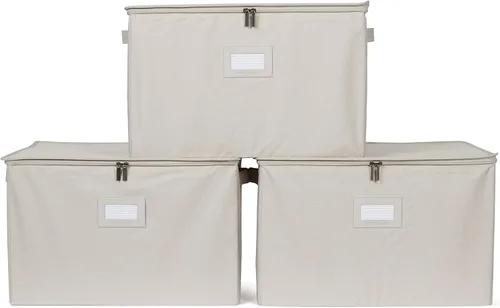 Miniatura 112 de Covermates Keepsakes - Juego de cajas de almacenamiento con cierre de cremallera, paquete de 3 cubos organizadores de poliéster resistente, diseño