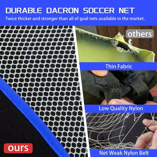 Miniatura 5 de Onini Mejore los porteros de fútbol desplegables de 6 pies, color azul, red de fútbol plegable portátil para entrenamiento con objetivo y bolsa