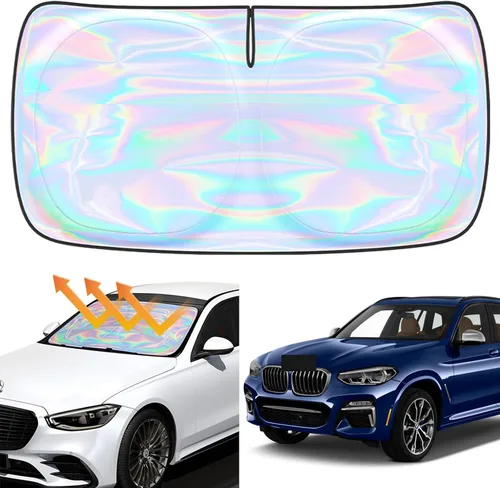 Miniatura 131 de Parasol para parabrisas Rivian R1S R1T 2022-2026 – Parasol compatible con Rivian R1S R1T plegable para ventana delantera, protector de visera solar