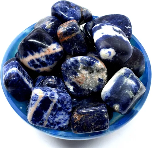 Miniatura 3 de Piedras pulidas de sodalita azul natural, piedras preciosas pulidas de cristal de cuarzo mineral Cabujones espumosos de África del Sur, 5