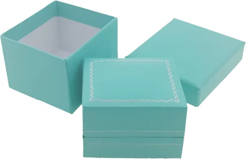Miniatura 2 de 888 Display USA Caja de joyería ultra elegante azul verde azulado Caja de anillo perfecta para esa persona especial. Lujosa caja de regalo