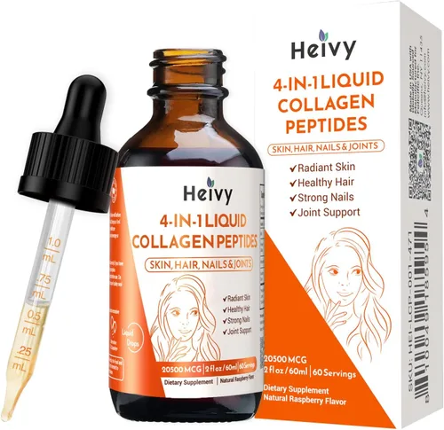 Heivy Colágeno Líquido para Mujeres, Biotina Líquida y Colágeno para Piel Radiante, Crecimiento del Cabello, Uñas Fuertes, Soporte para las