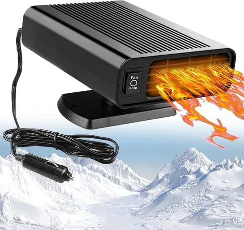 Calentador de coche de 12 V, desempañador de descongelación de calentamiento rápido de 150 W que se conecta al encendedor de cigarrillos, calentador
