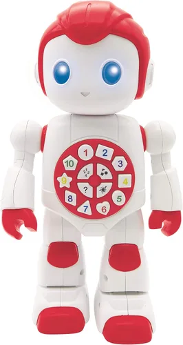 Miniatura 17 de LEXiBOOK Powerman - Robot de juguete con control remoto que camina y habla, baila, canta, lee historias, quiz de matemáticas, dispara discos e imita