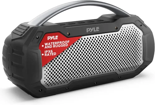 Miniatura 8 de Pyle Altavoz inalámbrico portátil Bluetooth con micrófono manos libres con graves profundos función de sonido estéreo TWS - Altavoz impermeable IPX6