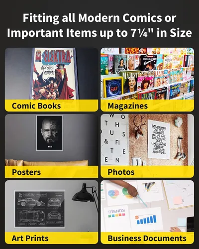 Miniatura 7 de Top Loaders para Cómics - Funda Protectora Rígida, Soporte Top Loader para Cómics de Silver Age y Current Comics, Paquete de 10