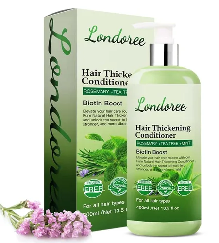 Acondicionador para engrosar el cabello de romero para hombres y mujeres – Acondicionador hidratante de menta de romero con aceite de árbol de té y