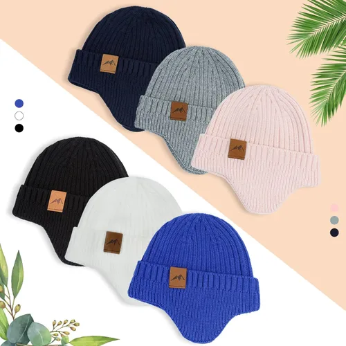 Miniatura 6 de POXIMI Gorro de invierno para bebé, gorro cálido para niña, con orejeras