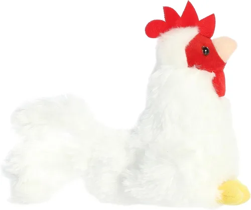 Miniatura 4 de Aurora® - Adorable Mini Flopsie™ gallina de peluche - Animal de peluche, facilidad para jugar, compañero eterno - Blanco, 8 pulgadas