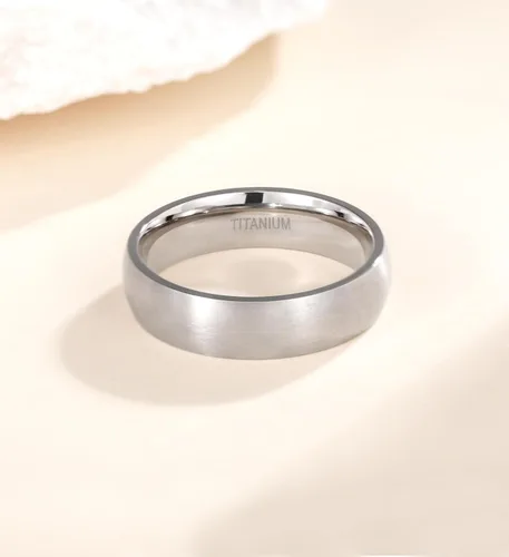 Miniatura 2 de TIGRADE - Anillo de titanio cepillado de 4, 6, y 8 milímetros, alianza de boda de cúpula cepillada, ajuste cómodo, talla 4-14.5