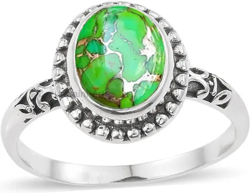 Miniatura 26 de Anillo de plata de ley 925 para mujer, anillo único de gema ovalada hecho a mano