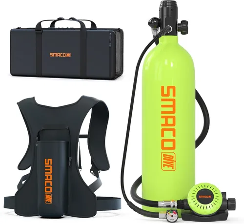 Mini tanque de buceo 1.9L Kit de tanque de buceo Soporte de aproximadamente 25 minutos Dispositivos de respiración submarina Tanque de buceo Tanque
