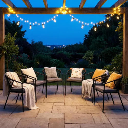 YITAHOME Juego de 6 sillas de patio al aire libre, sillas de comedor apilables, mimbre de ratán, juego de muebles de patio al aire libre con cojín