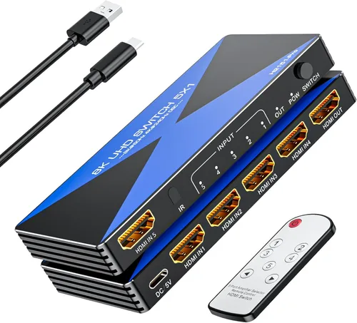Miniatura 8 de Interruptor HDMI de 8K a 60Hz 3 en 1 salida. ALYYDBG HDMI 2.1 Switcher soporta DSC 4K @240Hz 3D HDR10+ HDCP 2.3 VRR para PS5/4 Xbox Nintendo Switch