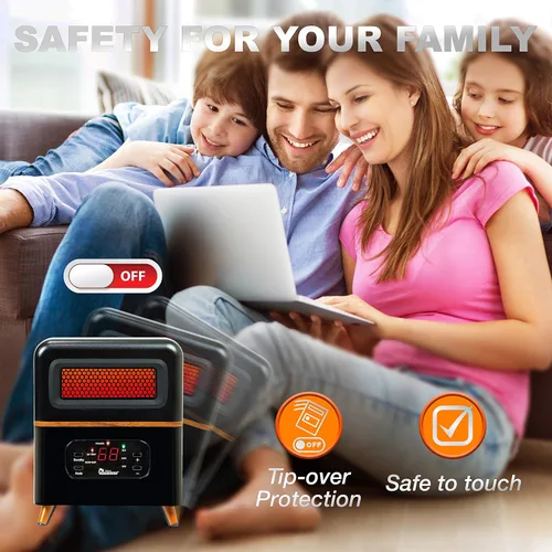Miniatura 5 de DR. INFRARED HEATER DR-978 Nuevo calentador de espacio infrarrojo portátil híbrido de doble calefacción actualizado, 1500 W con control remoto