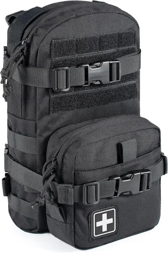 Paquete de Hidratación Táctica Pequeña MOLLE Transportador de Vejiga de Agua para Exteriores para Chaleco Mochila, Negro, Pequeño, Mochilas Daypack