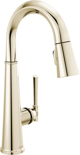 Miniatura 9 de Delta Faucet Emmeline - Grifo de barra negro mate con rociador extraíble, grifo de fregadero de barra negra de un solo agujero, grifos de barra