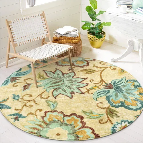 Miniatura 50 de Lahome - Tapete floral con estampado de cachemira, lavable, antideslizante, pequeño, anti-manchas, suave, para baño, entrada, dormitorio, Negro