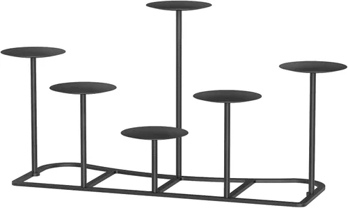 Miniatura 3 de Candelabros de pilar negro para decoración del hogar, candelabros de hierro DIY 6