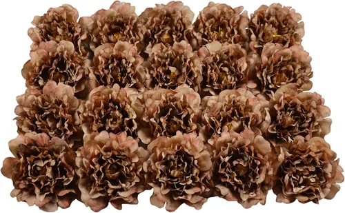 Miniatura 12 de 20 Piezas Flores Artificiales Peonías, Peonías Falsas de Seda de 5" con Tallos de 6" Sin Hoja, Flores de Peonías Sintéticas para Decoración
