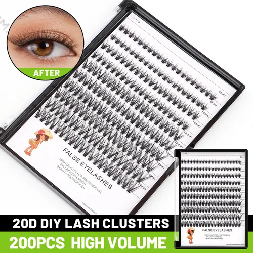 Miniatura 2 de Bodermincer Bandeja grande 20D Cluster 0.07C, 10 líneas, 8-10-12-14 mm mezclado, 9-11-13-15 mm mezclado, 10-12-14-16 mm mezclado, pestañas postizas