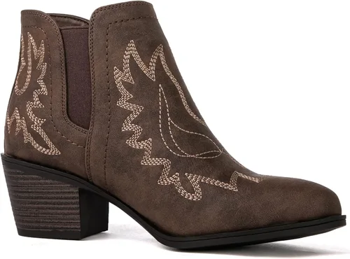 Miniatura 3 de GLOBALWIN Botas de tobillo para mujer, botas vaqueras del oeste