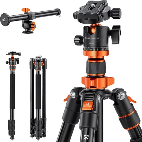 Miniatura 8 de K&F CONCEPT Trípode para cámara, trípode de aluminio de 78 pulgadas, trípodes y monopies de 81 pulgadas, trípode de viaje estable y resistente