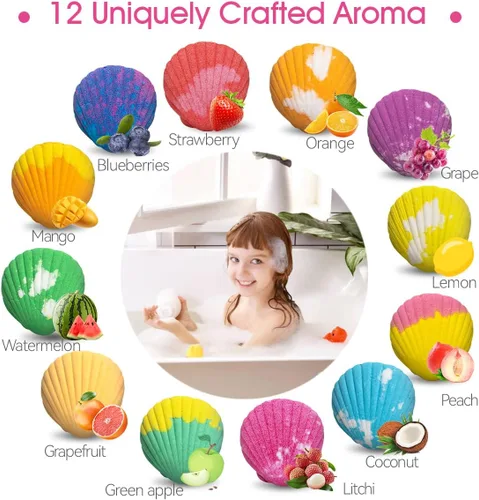 Miniatura 4 de Bombas de baño para niños con juguetes sorpresa en el interior, paquete de 12 bombas de baño para niños, juego de regalo para niñas y niños